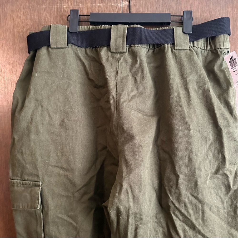 Aritzia TNA Fatigue Olive Green High Rise Cargo Pant Black Belted Size 2XL NWT - Picture 11 of 16